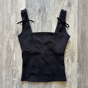 Forever 21 NWT Black Coquette Goth Feminine Corset Bustier Velvet Bow Top Size S